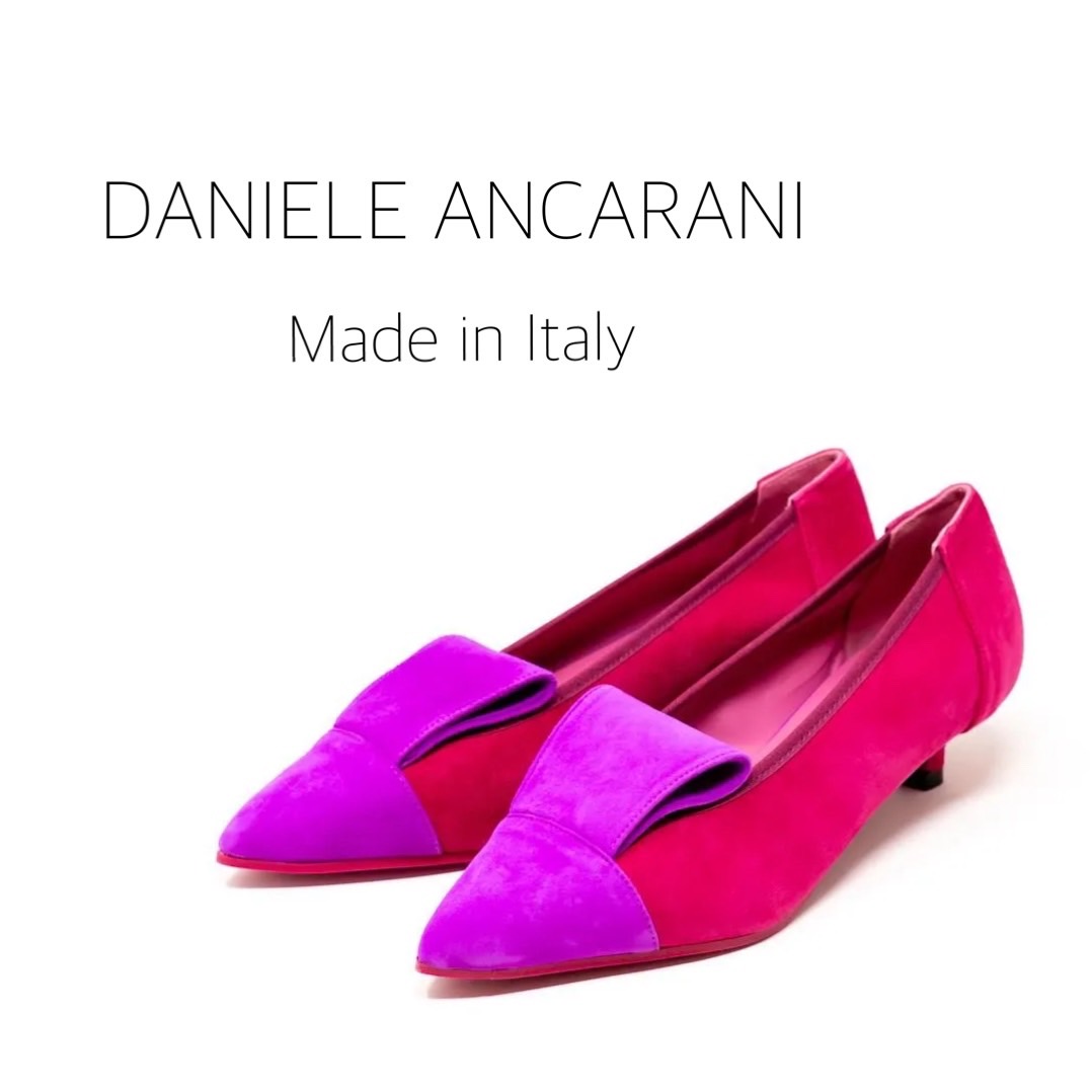 7/17心躍るような配色と大胆なフロントのデザインがインポートらしいパンプス