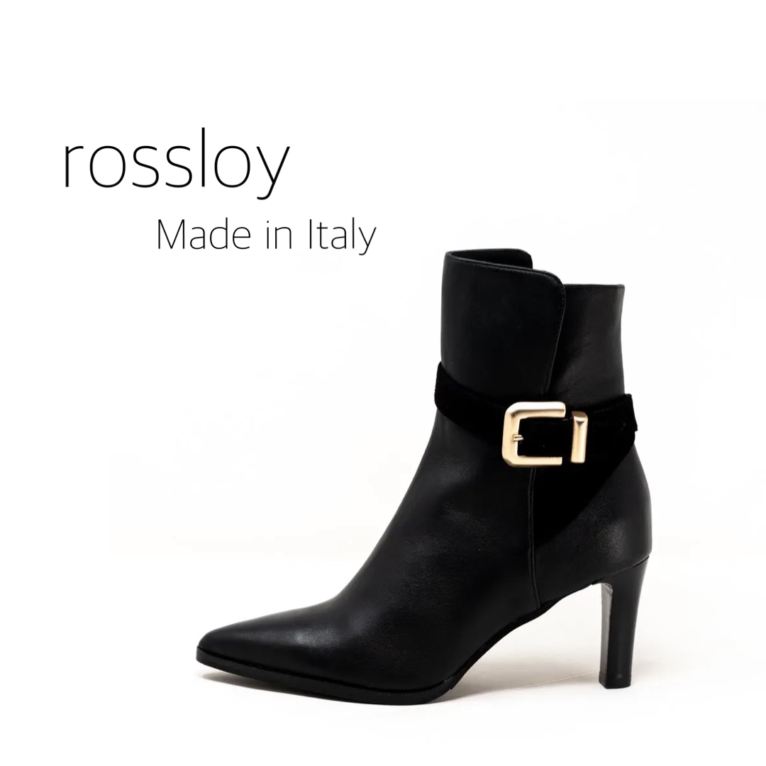 2/22レザーとスエードの組み合わせが上品で美しいショートブーツ